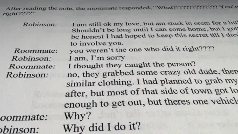 Exclusive Text Log Between Charlie Kirk Suspect and Roommate